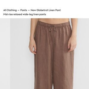 Little Moon Wide-Leg Linen Pants in Brown